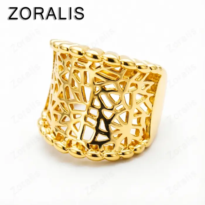 Bague de cocktail en maille irrégulière en or 18 carats pour femmes occasions spéciales alliance de mariage bijou de fiançailles cadeau pour anniversaire soirée glamour