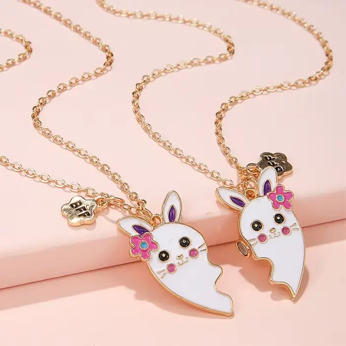 JOBest Friends-Pendentif lapin mignon pour filles, collier BFF Chia Ship, cadeau de bijoux, tout neu