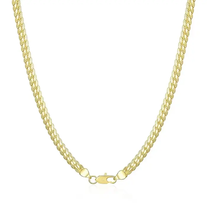 Collier chaîne latérale complète en or 18 carats
