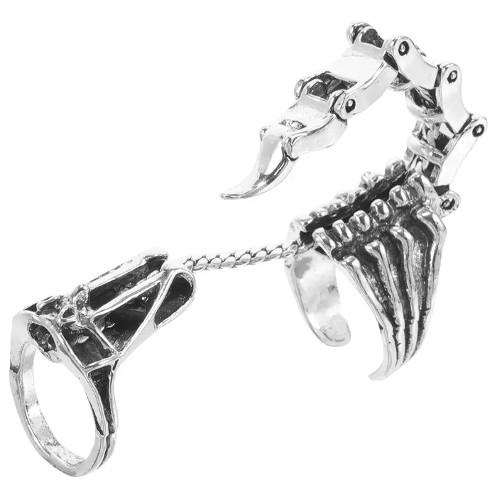 Bague articulée gothique à doigt entier, motif scorpion, réglable, style vintage, tendance, cool, po