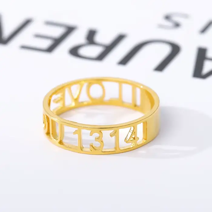 Bagues gravées de lettres personnalisées pour femmes et hommes, bague de fiançailles, bijoux de mariage en acier inoxydable, cadeau personnalisé