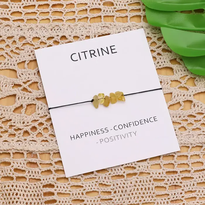 Bracelet de vœux en Citrine naturelle