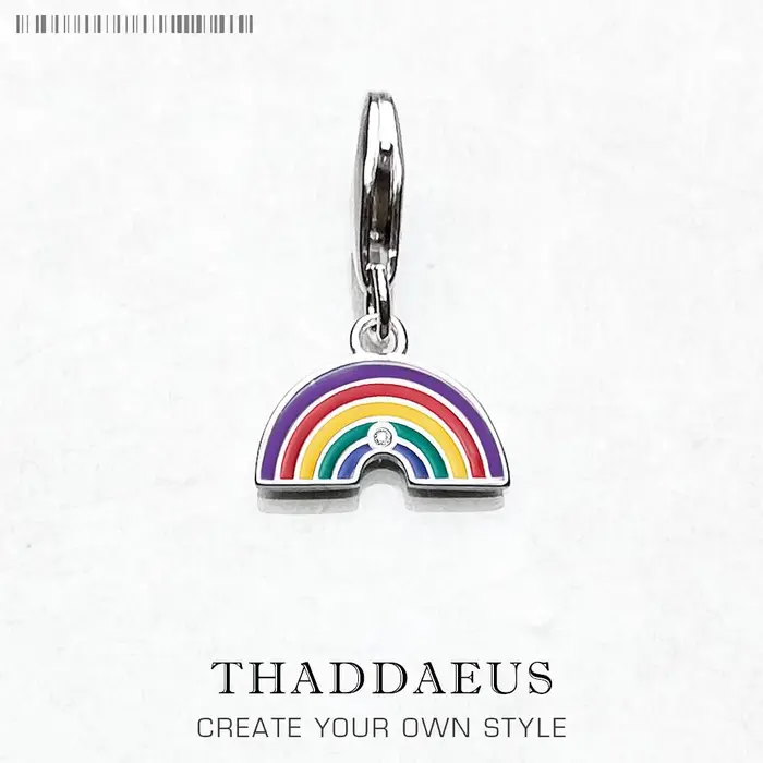Pendentif à breloque arc-en-ciel Pride pour hommes et femmes, argent regardé 925, bijoux fins, cadea