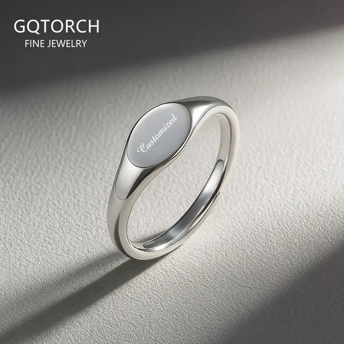 Bague chevalière gravée personnalisée en argent Sterling 925 véritable pour femmes et hommes