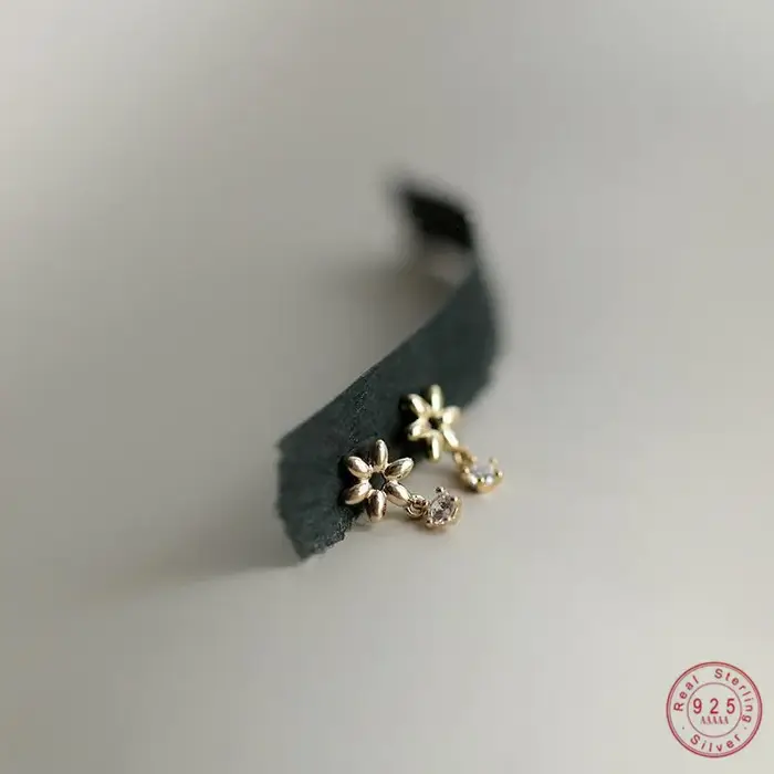 Boucles d'oreilles en argent regardé 925 plaqué or 14 carats pour femme