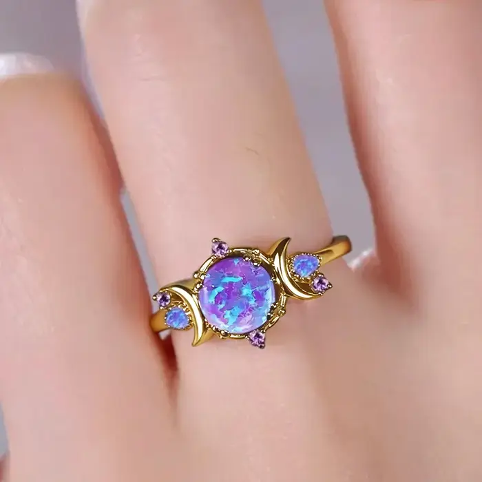 Bague d'index de style palais rétro - Plaqué or