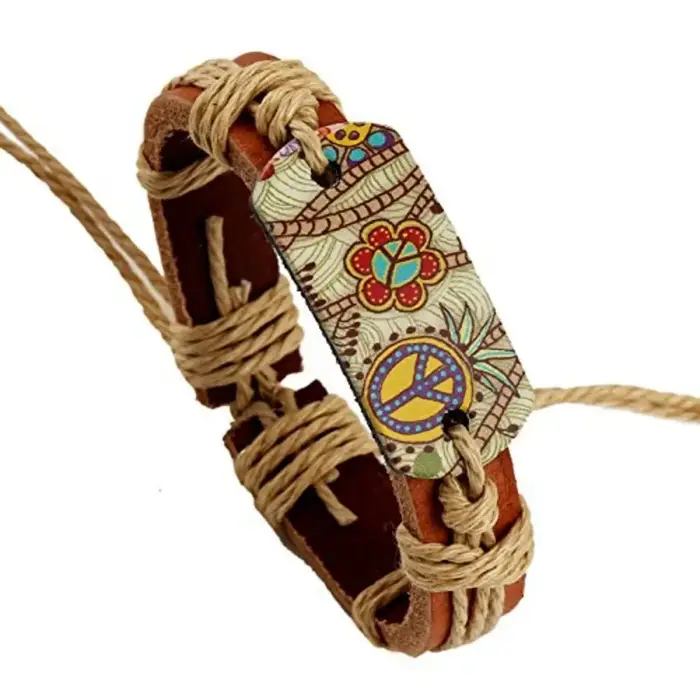 Bracelets Boho en cuir de style rétro, prévention des chutes, ULde chanvre, tissu tissé, imperméable