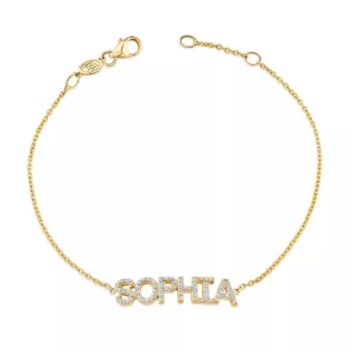 Bracelet scintillant personnalisé avec nom personnalisé