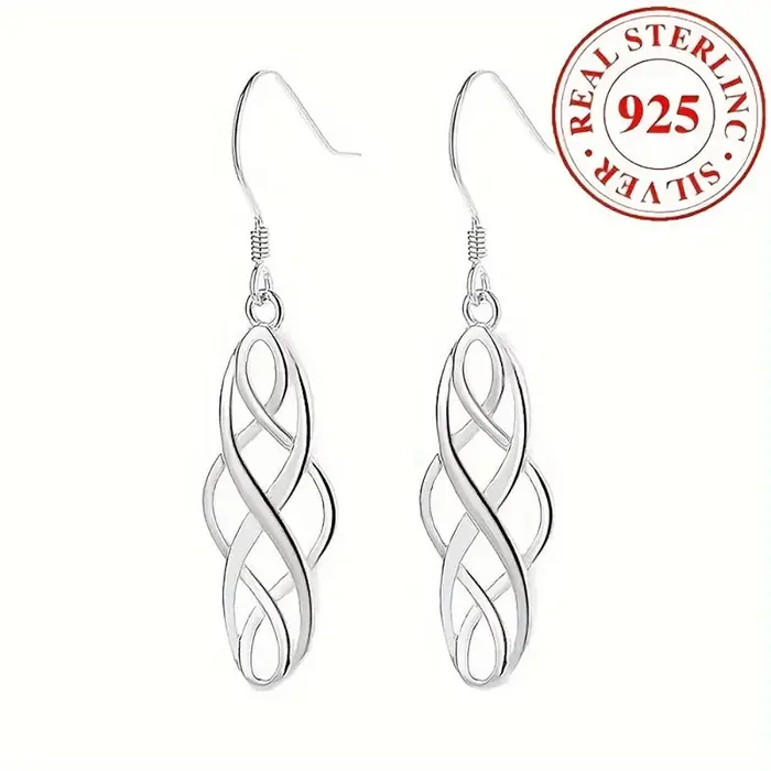 Boucles d'oreilles ajourées en forme de croix pour femmes, accessoires de mariage élégants en argent
