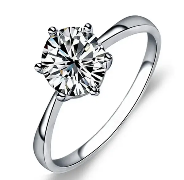 Bagues de couleur or blanc incrustées de gros anneaux en cristal pour femmes