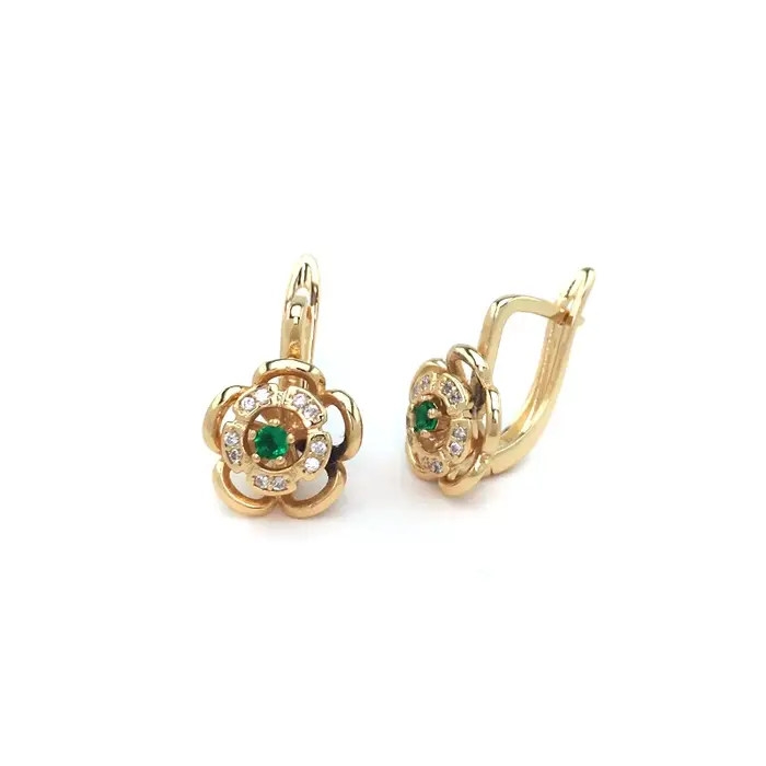 FFGems-Boucles d'oreilles élégantes en argent regardé 925 pour femme, émeraude naturelle, bijoux fin