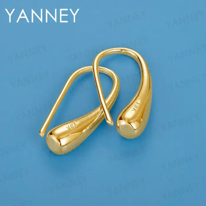 Boucles d'oreilles en argent Sterling 925 pour femmes, or 18 carats, 27MM, goutte d'eau, breloque à 