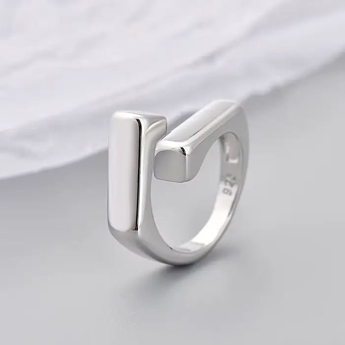 925 bagues en argent Sterling pour femmes Vintage fait à la main réglable or brillant pierre anneau 
