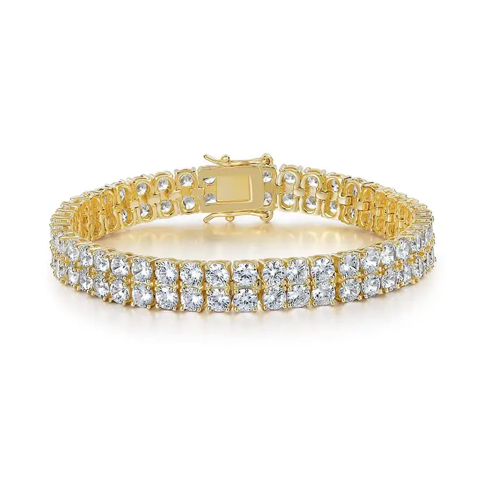 Icedminer 2 rangées 3mm Zircon glacé chaîne de Tennis Bracelets pour hommes femmes en laiton Hip Hop bijoux livraison gratuite