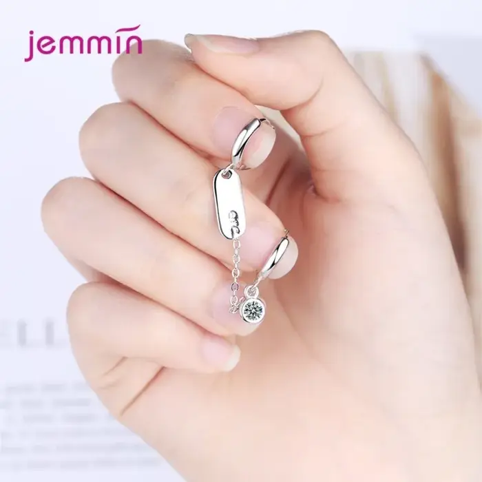 Boucles d'oreilles en argent Sterling 925 véritable pour femmes et filles, 1 pièce, Double trous d'o