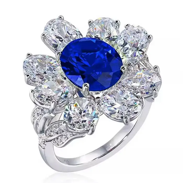 Wong Rain – bague en argent Sterling 925 pour femmes, taille ovale, saphir, rubis, diamant à haute t