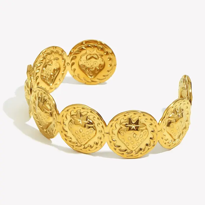 E.B.belle – Bracelet manchette rond en forme de fraise