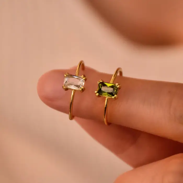 Bagues de naissance carrées mignonnes pour femmes, élégantes, à la mode, couleur or, en acier inoxydable, Unique, bijoux, cadeau de fête, 2025