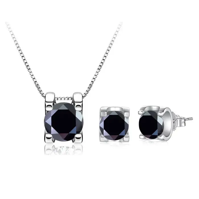 JoyceJelly 3ct D Clolor réel Moissanite ensembles de bijoux femmes en argent Sterling 925 boucles d'