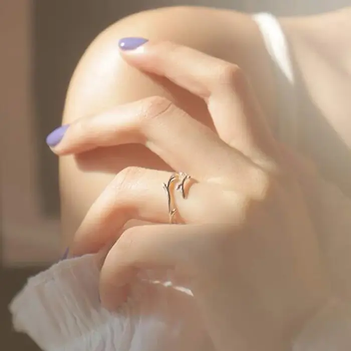 Huitan – bague fantaisie en forme de feuille d'olive pour femmes