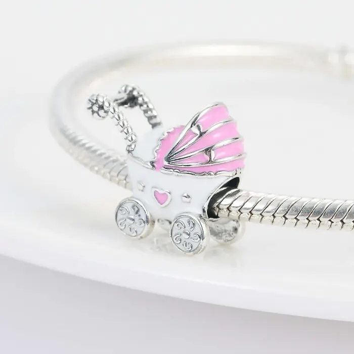 Bracelet en perles en argent S925 avec zirconium pour la Fête des Mères personnalisation mère bébé infirmière couturière occassionnels spéciaux