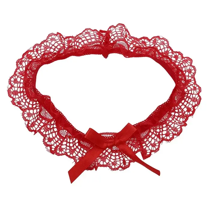 Collier ras du cou en dentelle pour femme motif nœud de nœud style torque bijoux fashion plaqué argent ou or