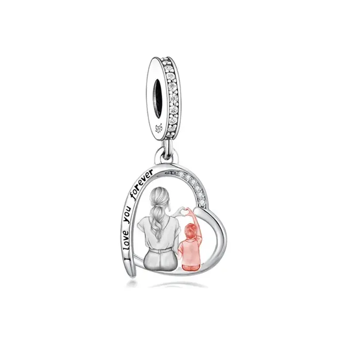 Ajustement Original Pan Bracelet à breloques 925 en argent Sterling mère fille père