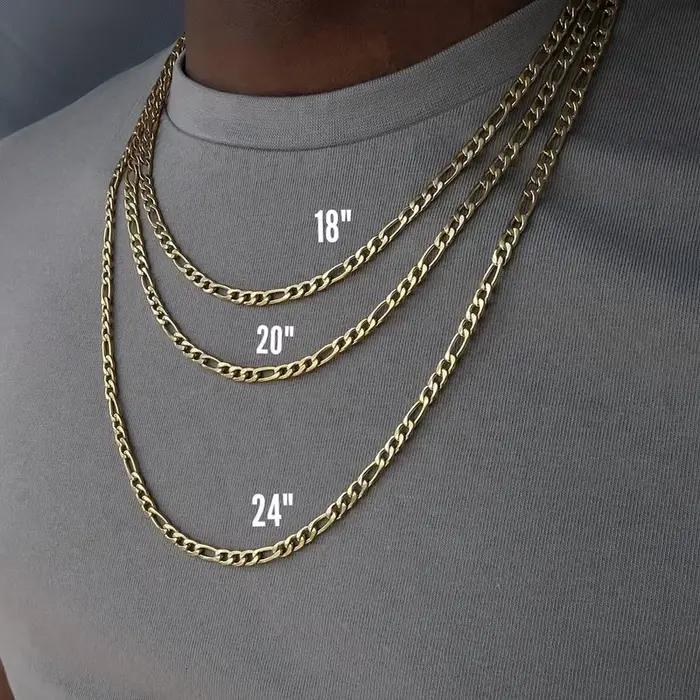 Collier en or 18 carats ALIZERO chaîne de maillons géométrique pour hommes femmes mode occasion spéciale
