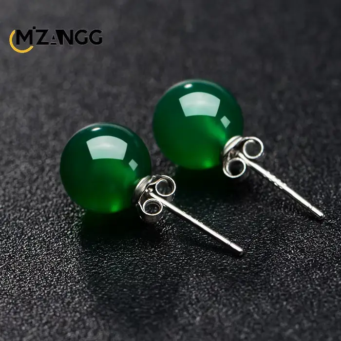 Boucles d'Oreilles Longues en Argent Sterling 925 Incrustées de Calcédoine et de Perles Rondes pour Occasions Spéciales Femmes