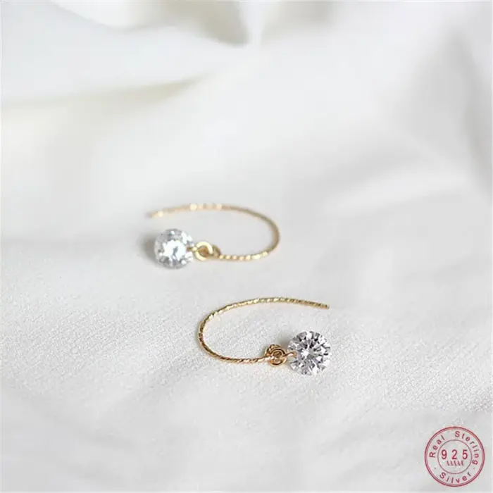 Boucles d'Oreilles en Argent Sterling 925 Plaqué Or pour Femme
