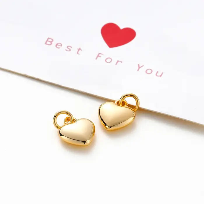 Charme de coeur plaqué or avec bague diabétique
