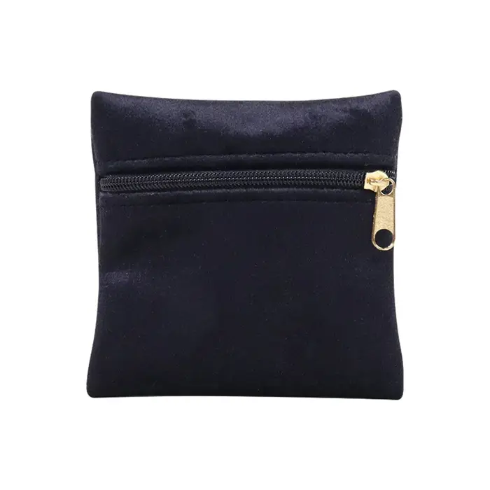 Sac à bijoux en velours à fermeture éclair à pression, sac de rangement pour bracelets, colliers, bo