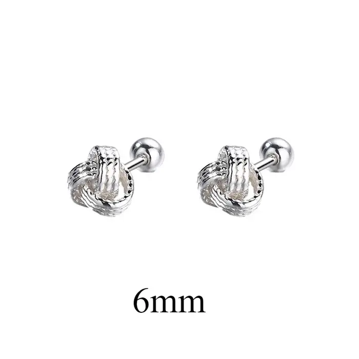 Boucles d'oreilles à vis en forme de croix couleur argent