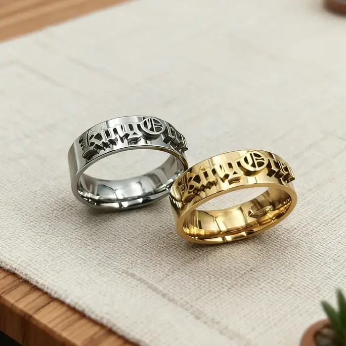 Bague en argent personnalisée pour hommes