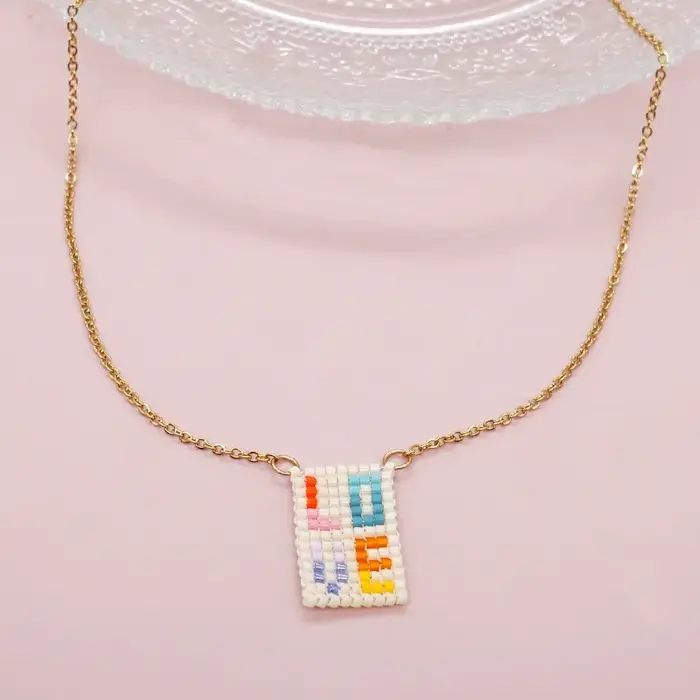 Collier de perles de riz réglable