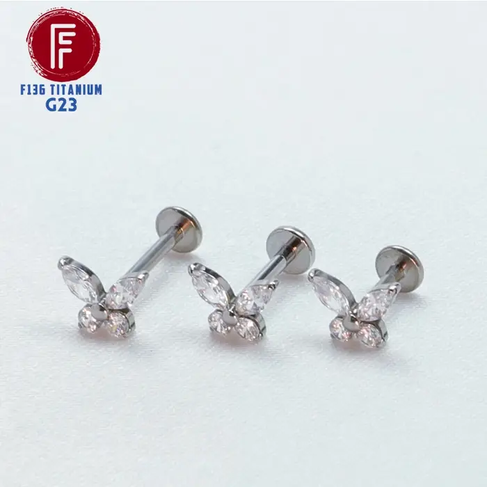 Piercing Tragus Jules Zcompresses sur Papillon F136 Titane Cartilage Spirale Septum ClUnicef Helix F