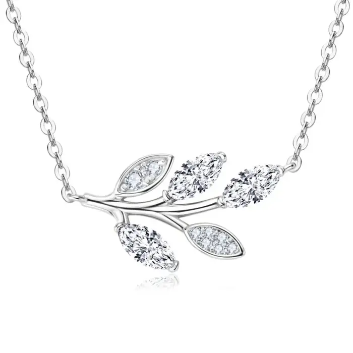 M-JAJA Moissanite feuille pendentif collier Marquise coupe diamant collier ras du cou pour les femme