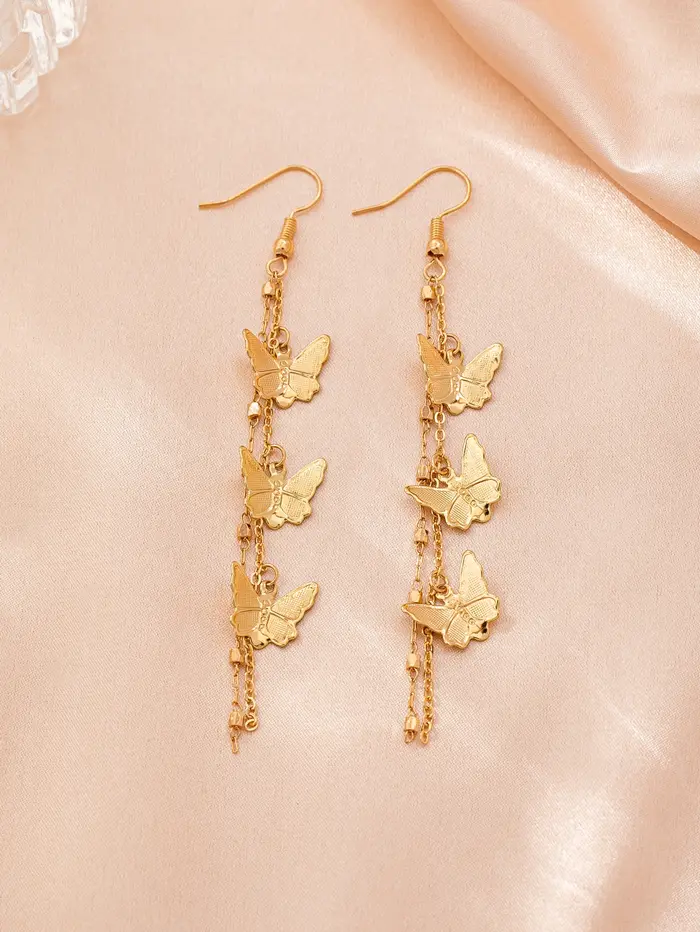 Boucles d'oreilles à pampilles papillon pour femmes