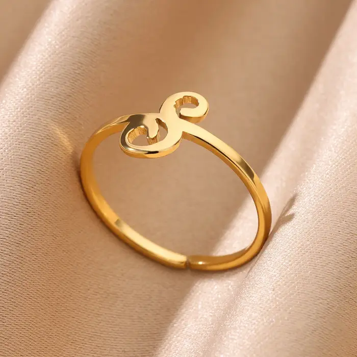 Bague personnalisée avec initiale en plaqué or pour femmes, bijou de mariage et anniversaire, cadeau unique à offrir