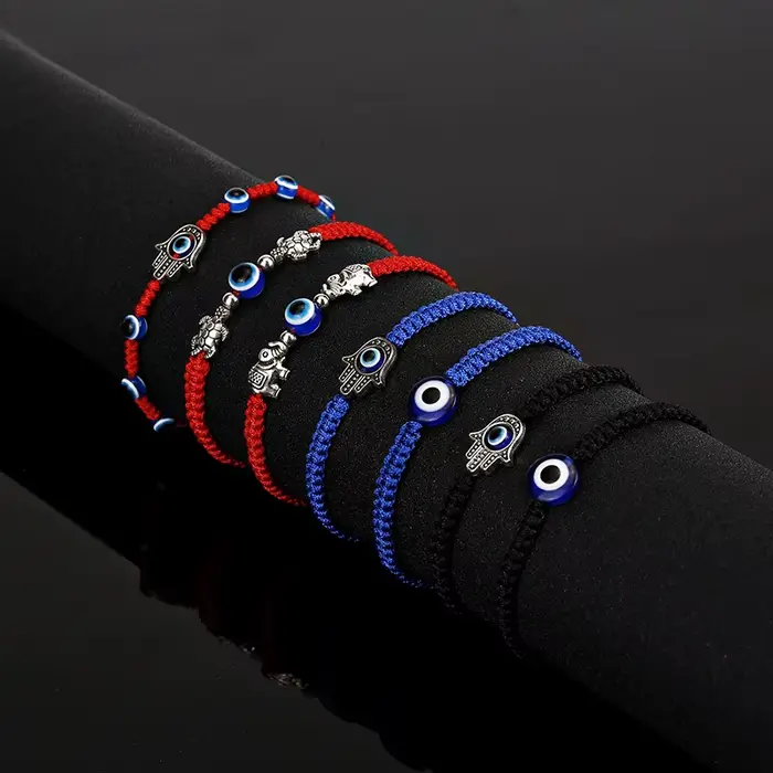Nouvelle mode mauvais yeux Bracelet pour hommes femmes à la main tressé Fatima