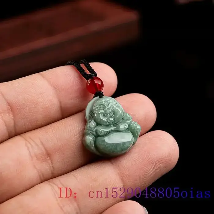 Jade birman Maitreya pendentif accessoires véritable émeraude concepteur collier jadéite naturel vert pierres précieuses cadeaux pour femmes bijoux