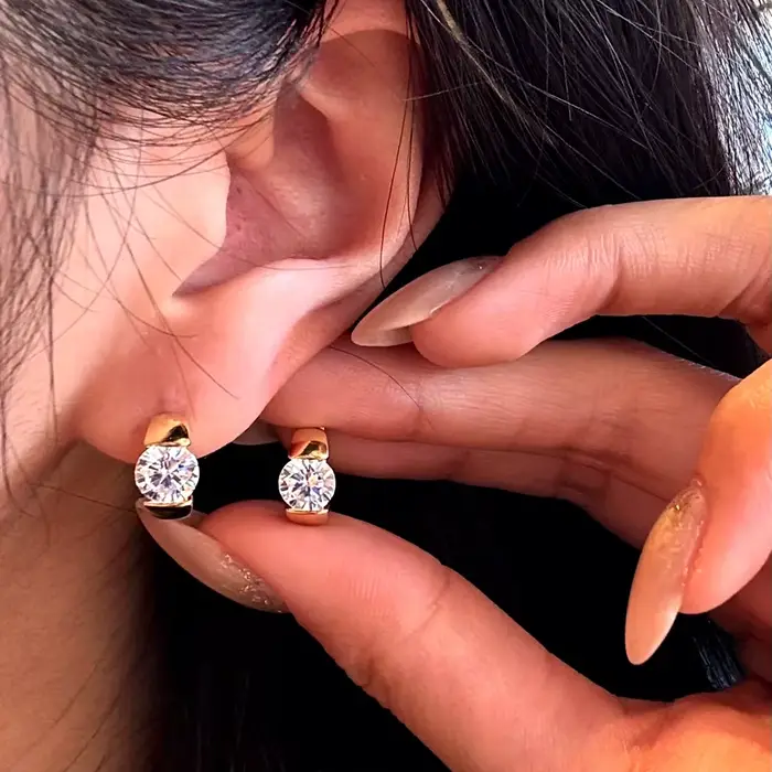 Boucles d'oreilles BXINY en moissanite argent sterling 925 pour femmes romantiques occasions spéciales elegance chic