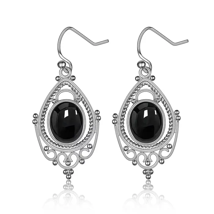 Boucles d'oreilles ovales en argent Sterling 925, Labradorite naturelle, 8x10mm, bijoux ethniques Vintage, cadeau pour femmes