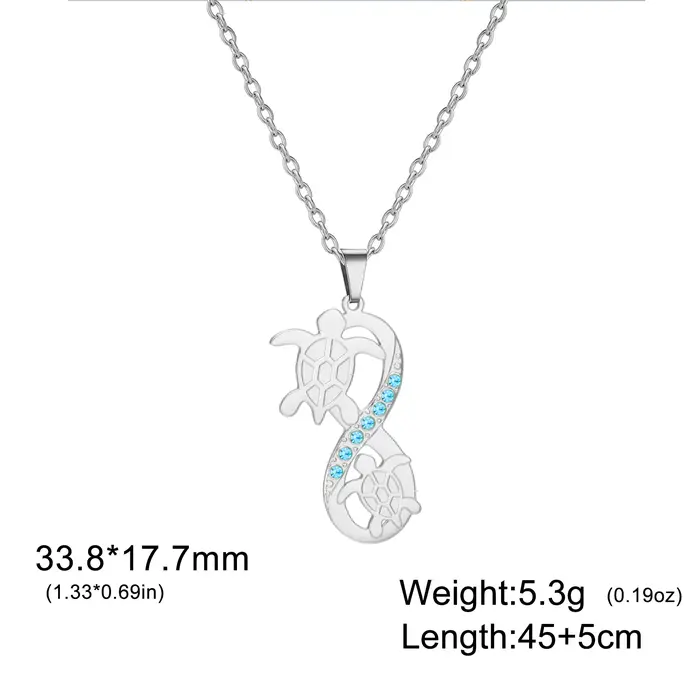 Collier tortue pour femmes bleu ZironTurtle pendentif mère et fille colliers océan inspirant Llike t