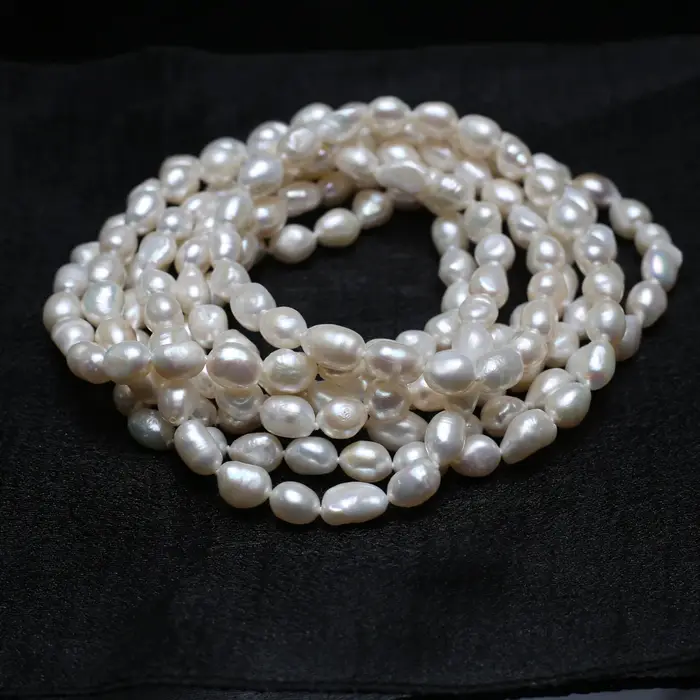 Collier de perles baroques irrégulières 100% véritables, long collier exquis pour femme, bijoux en p