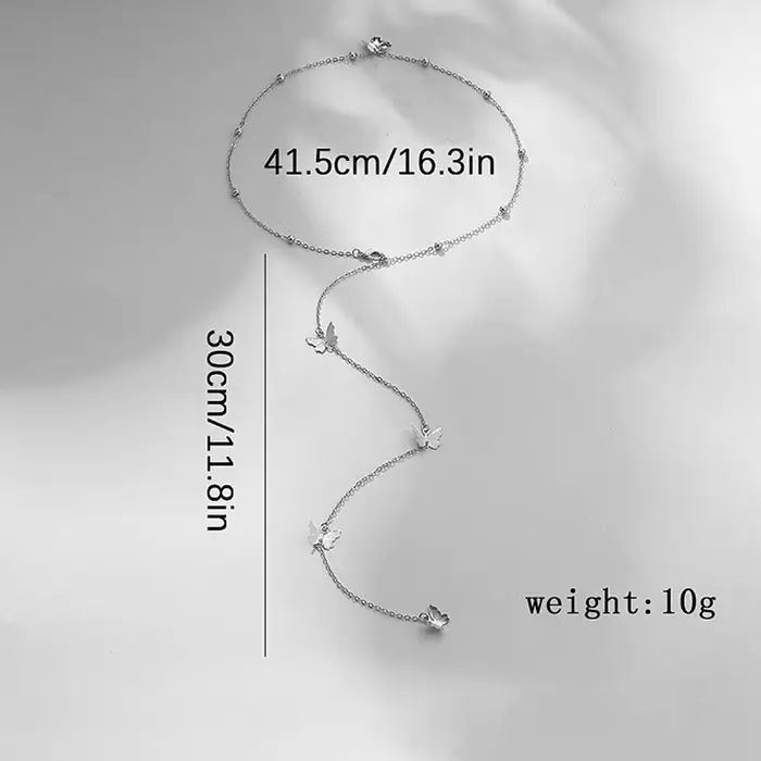 Collier chaîne arrière de mariée en cristal élégant