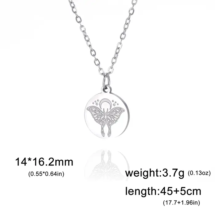 Skyrim-Collier pendentif disque de mites de lune pour femme, acier inoxydable, clavicule de document