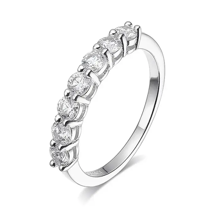 BIChain X-Bague empilable en argent S925 avec pierres précieuses pour femme, bague en moissanite, br