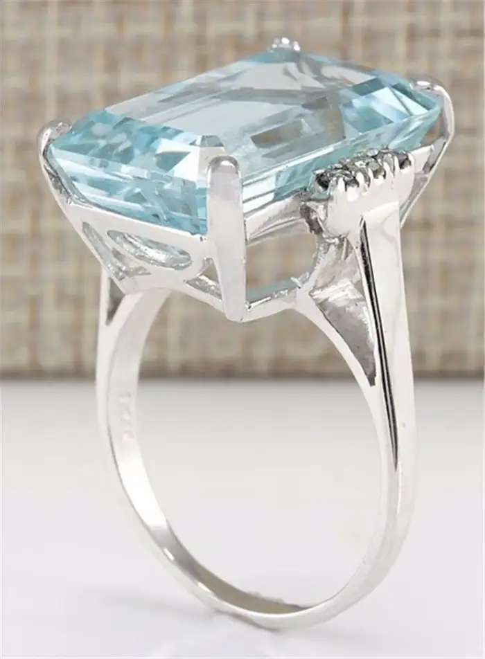 Bague Hyperbole en zircone cubique bleu ciel, alliance de mariage pour femmes, bijou de soirée et occasions spéciales