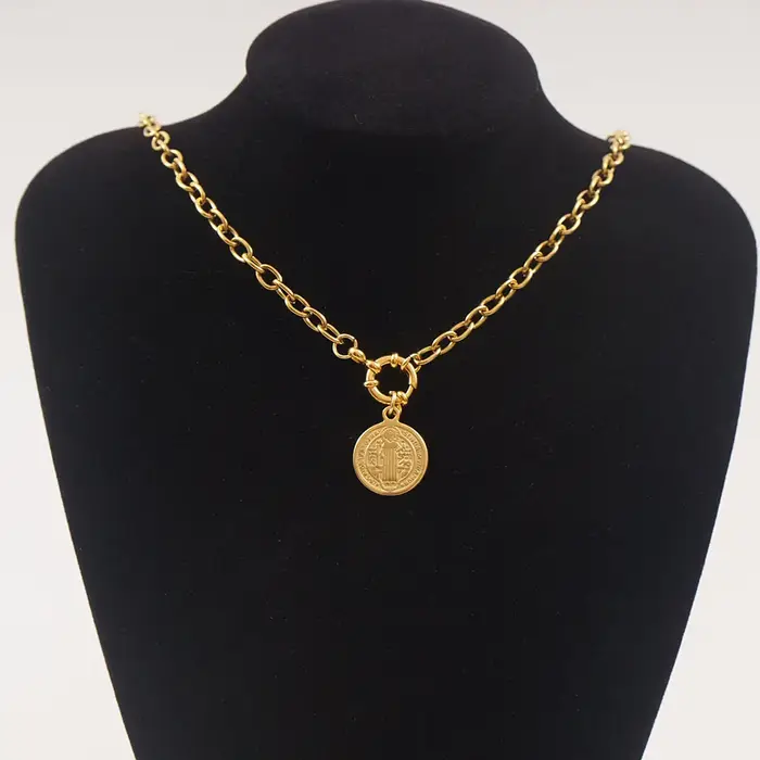 San Benito-Collier ras du cou en acier inoxydable pour femme